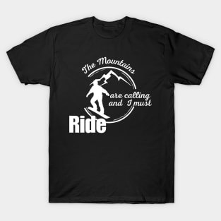 Lispe Snowboard the Mountains are Calling T-Shirt